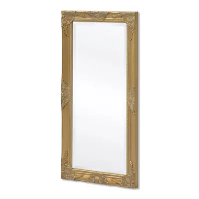 vidaXL Wall Mirror Baroque Style 100x50 cm Gold Hanging Vanity Glass Antique