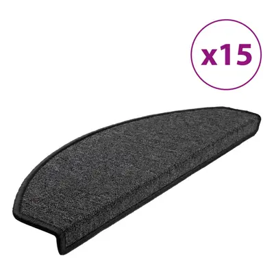 vidaXL 15x Stair Mats Anthracite 65x24x4cm Step Carpet Tread Rug Protector