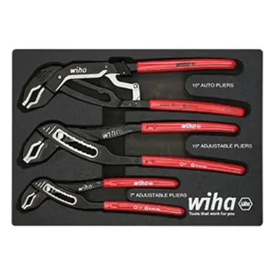 Wiha WIH-34690 Classic Grip V-Jaw Tongue & Groove Pliers Tray Set - Piece