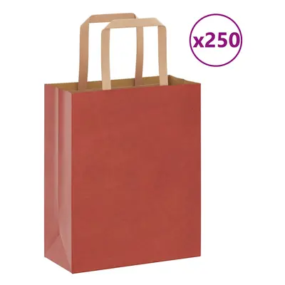 (red, x x cm/ pcs) vidaXL Paper Bags pcs with Handles White 21x11x28 cm Paper Grocery Bag