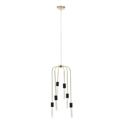 Premier Housewares Ceiling Lights Black Finish gold Pendant Light With Tubular Bulbs Antique Cei