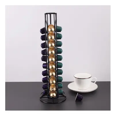 Nespresso Pod Holder Display Storage 40PCS Capsules Metal Stand Black Rack Plating Stainless St