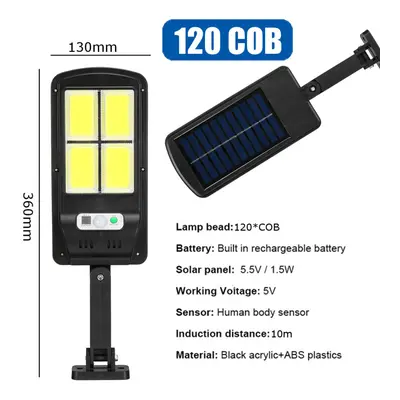 (120COB - B) 96/120 COB Solar Wall Light PIR Motion Sensor Waterproof Walkway Garden Lamp