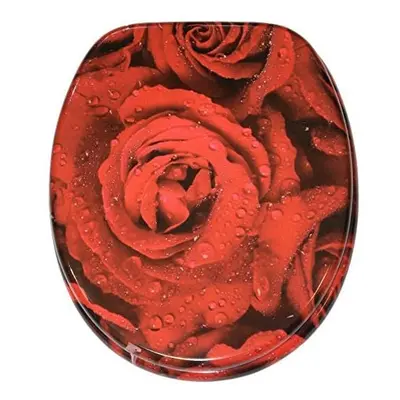 High Quality Printed Toilet Seat | Stable Hinges | Easy to mount | Red Rose