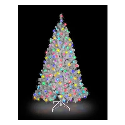 10ft/300cm Pre Lit Artificial Christmas Tree Alaskan Pine Multicolour Tips, Multicolour LEDs