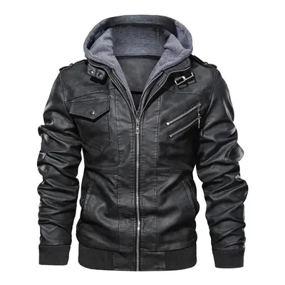 (xL, black) Mens faux Leather Jackets Motorcycle Classic Motorcycle Jacket Male Plus faux leathe