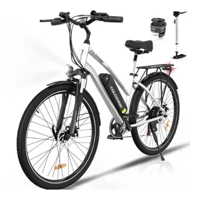 (White) Electric Bike BK for Adults, 28" Commute E bike with 36V 15Ah