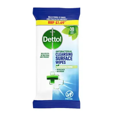 Dettol Antibacterial Surface Cleansing Wipes, Wipes (Case of x 30pk)