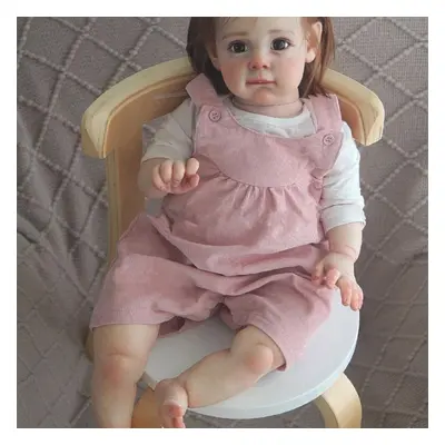 (60cm) Npk 60cm Reborn Baby Maggi Toddler Girl Very Soft Cloth Doll Bath Toy Lifelike Real Soft 