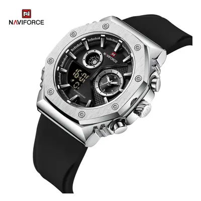 (Silver And Black, 255mm) Naviforce NF9216T Double Display Men Watch Waterproof Sport Wristwatch