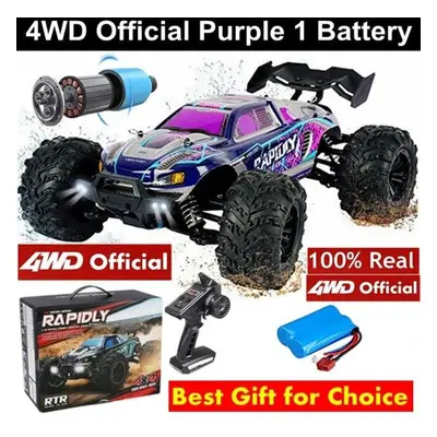 (purple, battery) New 4wd Original Remote Control Car Off Road 4x4 Rc High Speed Truck 50km/h Fa