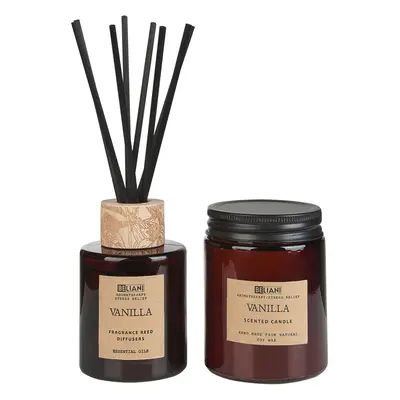 Scented Candle with Fragrance Reed Diffuser DARK ELEGANCE Soy Wax Floral Notes