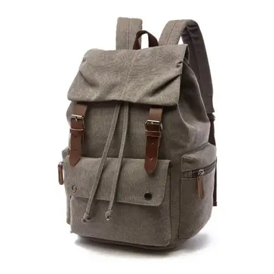 (grey, inch) Vintage Canvas Laptop Backpack For Men Women School Mochila Feminina Fashion Anti-t