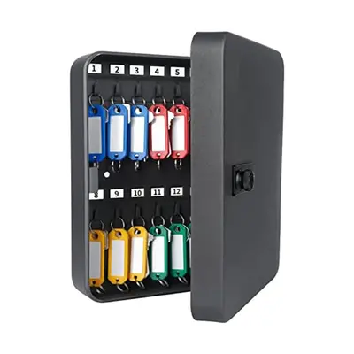 Key Cabinet with Combination Lock Wall-Mounted Key Storage Box with Resettable Combination Black