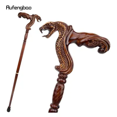 (as the picture) Cobra Snake Brown Wooden Fashion Walking Stick Decorative Cospaly Party Wood Wa