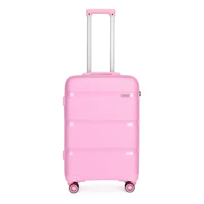 (pink, inch) 20/24/28 Inch PP Hard Shell Suitcase With TSA Lock