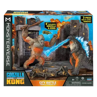 Flair Monsterverse City Battle Diorama Set With Two Figures