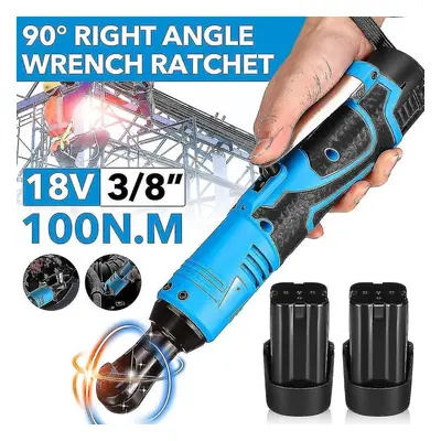 100n.m 18v Cordless Electric Wrench Ratchet Wrench Repair Tool Rechargeable Right Angle Wrench W