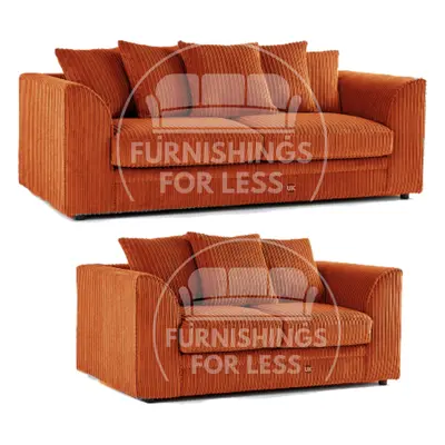 (Orange, & Seater Set) Luxor Scatter Back Cord Sofa Set Range