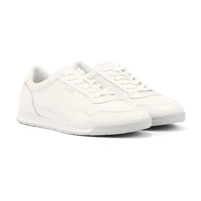 (White, (Adults')) Boss Titanium Leather Men's White Trainers