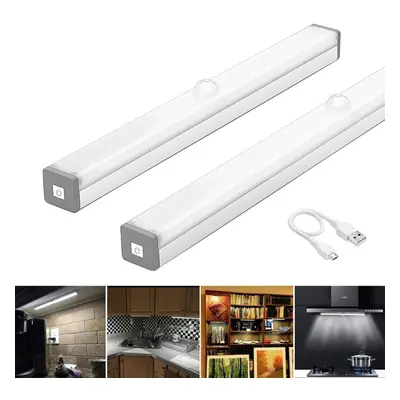 (Warm Light, 500mm) LED Night Light Motion Sensor Cabinet Lamp USB Rechargeable Closet Night Lam