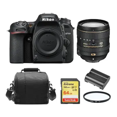 NIKON D7500+AF-S DX 16-80MM ED VR+64GB SDcard+Bag+EN-EL15A+72mm Filter