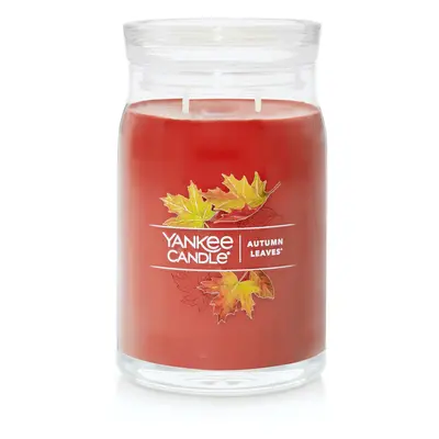 Yankee Candle Autumn Leaves Scented Signature 20oz Large Jar 2-Wick Candle Over Hours of Burn Ti