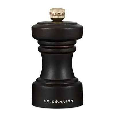 H233055 Hoxton Chocolate Wood Pepper Mill, Precision+ Carbon Mechanism, Compact Pepper Grinder w