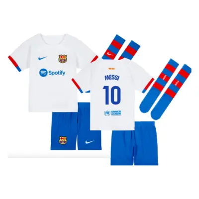 (XLB) Barcelona Away Little Boys Mini Kit (Messi 10)