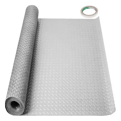 Vevor PVCDBYZSW1.55.8M1V0 4.9 x ft. Garage Floor Mat, Texture Silver