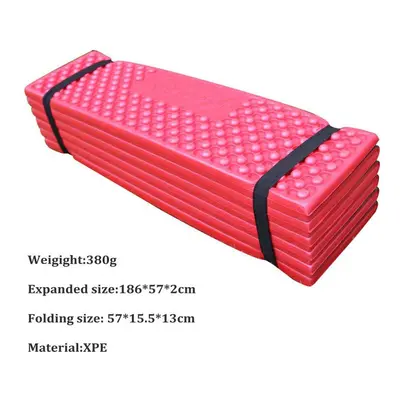 (Red) Outdoor Waterproof Camping Mattress Foldable Beach Pad Tent Sleeping Pad Ultralight Foam P