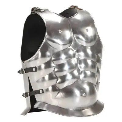 vidaXL German Medieval Body Armour Cuirass LARP Replica Silver Steel Replica