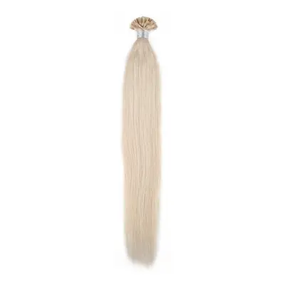 50 Strands Nail U Tip Remy Human Hair Extensions Platinum Blonde 60# Pre Bonded Natural Straight