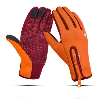 (Orange, XL) Winter Thermal Touchscreen Gloves Cycling Bicycle Bike Ski Outdoor Camping Hiking M