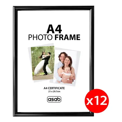 (Black, Pack) A4 Photo Picture Frame Certificate Wall & Desk Mountable Silver Black Gold