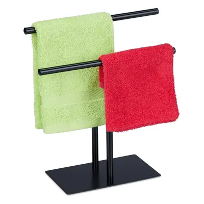 freestanding stand with two rails, no-drill towel rack, table top