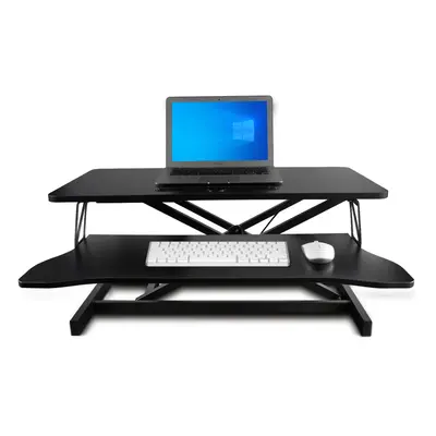 (Black) Height Adjustable Small PC Computer Desk