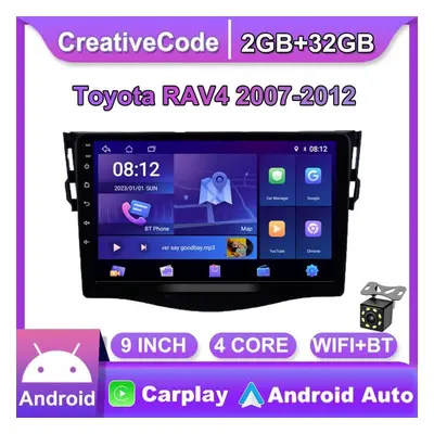 (as the picture, 2+32GB) Android Car Radio Carplay For Toyota Rav4 Car Multimedia Video Player G