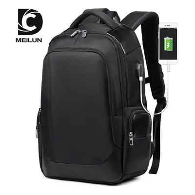 (black) Backpack Men&apos;s Casual Usb Men&apos;s Backpack Breathable Wear-resistant Business Co