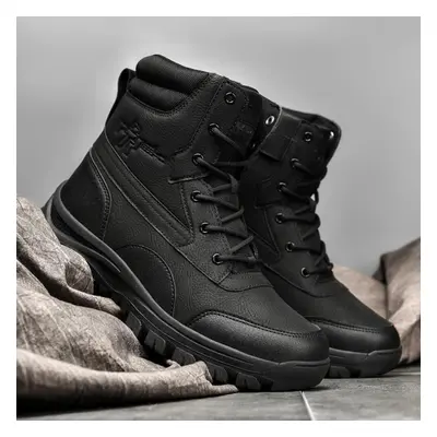 (black, 46) Tuinanle Men Boots Winter Shoes Waterproof Men Desert Boots Autumn Winter Ankle Boot