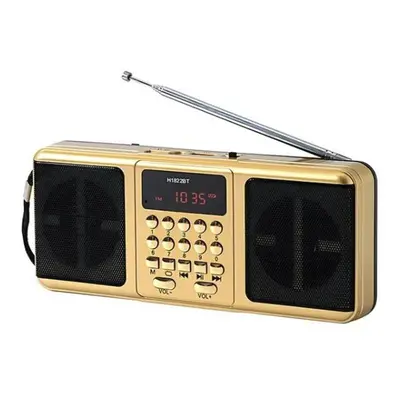 (gold) Portable Fm Radio Wireless Speakers Support Tf Card Usb Mp3 Music Player Rechargeable Blu