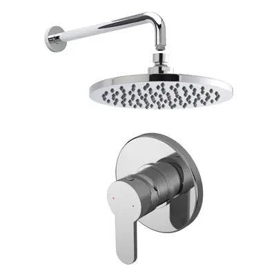 Pride Shower Bundle Concealed Round Manual Valve, Arm & Head Kit - Chrome Balterley