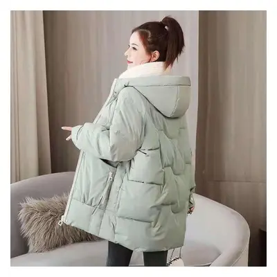 (as the picture, XL) Down Jacket Women&apos;s Mid Length Winter New Jacket Thickened Jacket