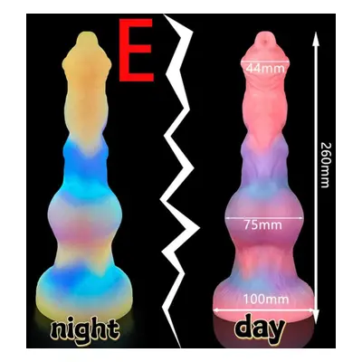 (E) Super Soft Lightable Animal Penis Dog Dildo Adult Sex Toy Female Monster Cock Suction Cup An