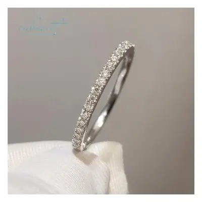 18K Plated Pass Diamond Test Round Excellent Cut 0.1 Micro D Moissanite Ring Siver Party Jewelry