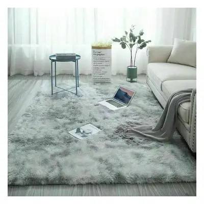 (Silver Grey, 200x290cm) Fluffy Rugs Anti-Slip Large SHAGGY RUG Super Soft Mat Living Room Bedro