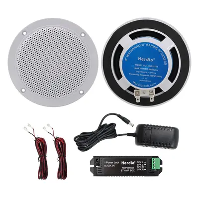 (White) 160W Inch Ceiling Speaker Kit Amplifier Water Resistant Ceiling Speakers For Bathroom Ki