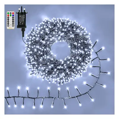 (15, Cool White-clear Cable) Outdoor Cluster Christmas Lights - 15m LED Christmas Tree Fairy Lig