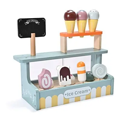 Ice Cream Shop Pretend Play Toy Set, Donmills Wooden Ice Cream Set, Ice Cream Toy Shop for Girls