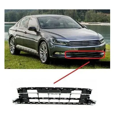 VW Passat B8 2015- Front Bumper Centre Lower Grille Black With Chrome Moulding